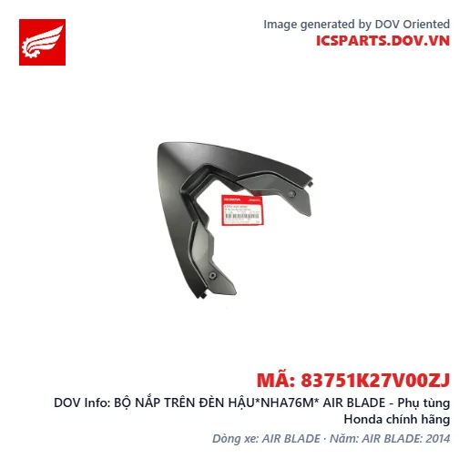 BỘ NẮP TRÊN ĐÈN HẬU*NHA76M* AIR BLADE - Phụ tùng Honda chính hãng