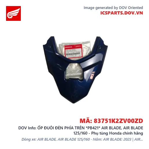 ỐP ĐUÔI ĐÈN PHÍA TRÊN *PB421* AIR BLADE, AIR BLADE 125/160 - Phụ tùng Honda chính hãng