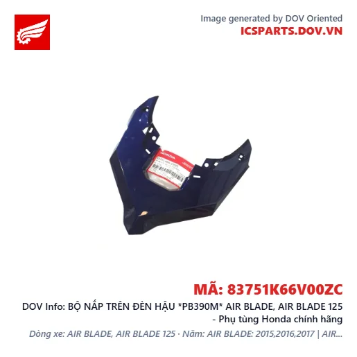 BỘ NẮP TRÊN ĐÈN HẬU *PB390M* AIR BLADE, AIR BLADE 125 - Phụ tùng Honda chính hãng