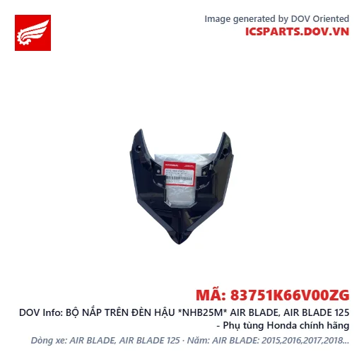 BỘ NẮP TRÊN ĐÈN HẬU *NHB25M* AIR BLADE, AIR BLADE 125 - Phụ tùng Honda chính hãng