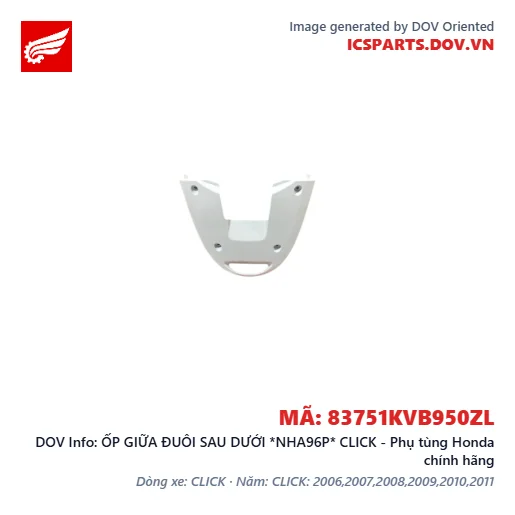 ỐP GIỮA ĐUÔI SAU DƯỚI *NHA96P* CLICK - Phụ tùng Honda chính hãng