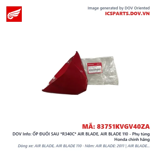 ỐP ĐUÔI SAU *R340C* AIR BLADE, AIR BLADE 110 - Phụ tùng Honda chính hãng