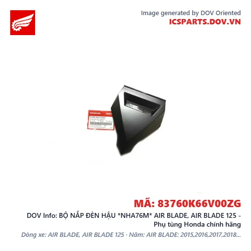 BỘ NẮP ĐÈN HẬU *NHA76M* AIR BLADE, AIR BLADE 125 - Phụ tùng Honda chính hãng