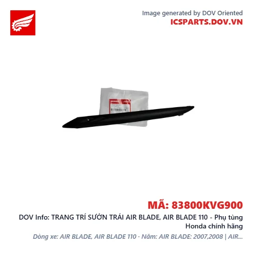 TRANG TRÍ SƯỜN TRÁI AIR BLADE, AIR BLADE 110 - Phụ tùng Honda chính hãng