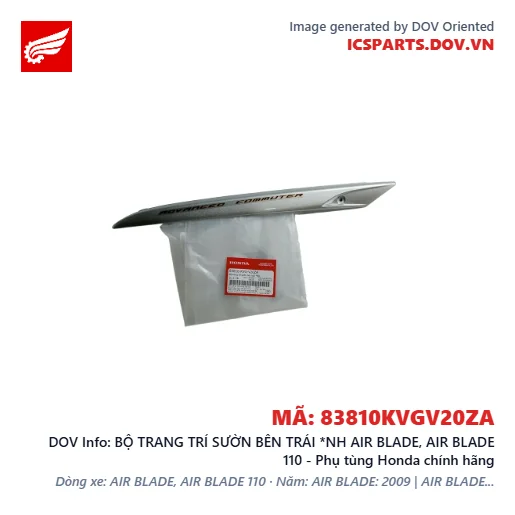 BỘ TRANG TRÍ SƯỜN BÊN TRÁI *NH AIR BLADE, AIR BLADE 110 - Phụ tùng Honda chính hãng