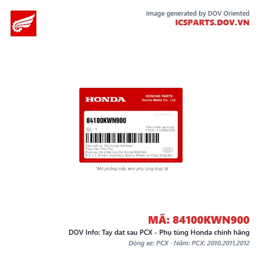 Tay dat sau PCX - Phụ tùng Honda chính hãng