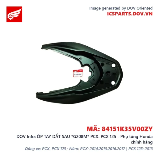 ỐP TAY DẮT SAU *G208M* PCX, PCX 125 - Phụ tùng Honda chính hãng