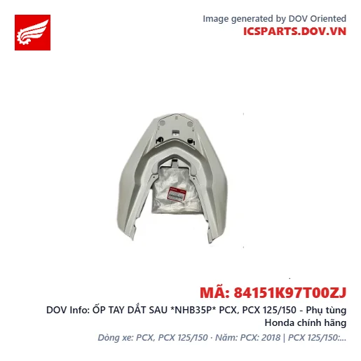 ỐP TAY DẮT SAU *NHB35P* PCX, PCX 125/150 - Phụ tùng Honda chính hãng