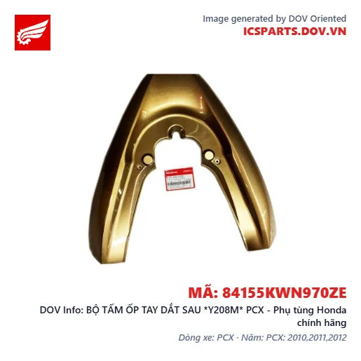 BỘ TẤM ỐP TAY DẮT SAU *Y208M* PCX - Phụ tùng Honda chính hãng