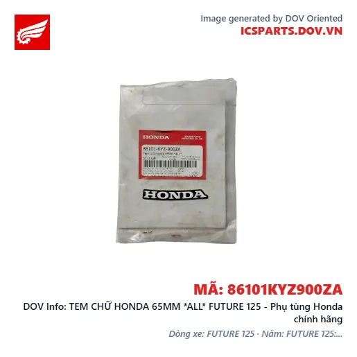 TEM CHỮ HONDA 65MM *ALL* FUTURE 125 - Phụ tùng Honda chính hãng