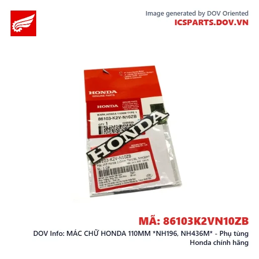 MÁC CHỮ HONDA 110MM *NH196, NH436M* - Phụ tùng Honda chính hãng