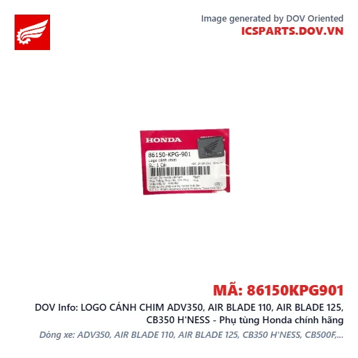 LOGO CÁNH CHIM ADV350, AIR BLADE 110, AIR BLADE 125, CB350 H'NESS - Phụ tùng Honda chính hãng