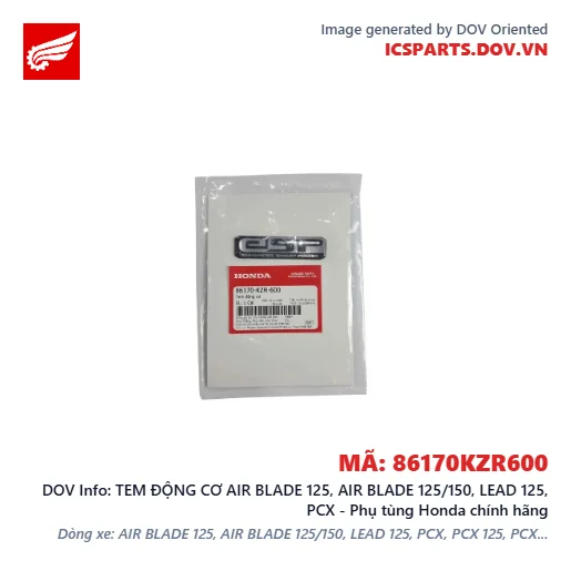 TEM ĐỘNG CƠ AIR BLADE 125, AIR BLADE 125/150, LEAD 125, PCX - Phụ tùng Honda chính hãng