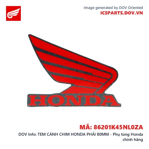 TEM CÁNH CHIM HONDA PHẢI 80MM - Phụ tùng Honda chính hãng