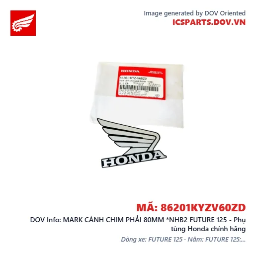 MARK CÁNH CHIM PHẢI 80MM *NHB2 FUTURE 125 - Phụ tùng Honda chính hãng