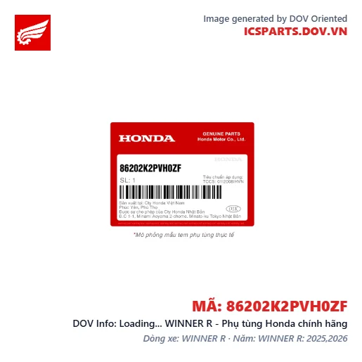 Loading... WINNER R - Phụ tùng Honda chính hãng