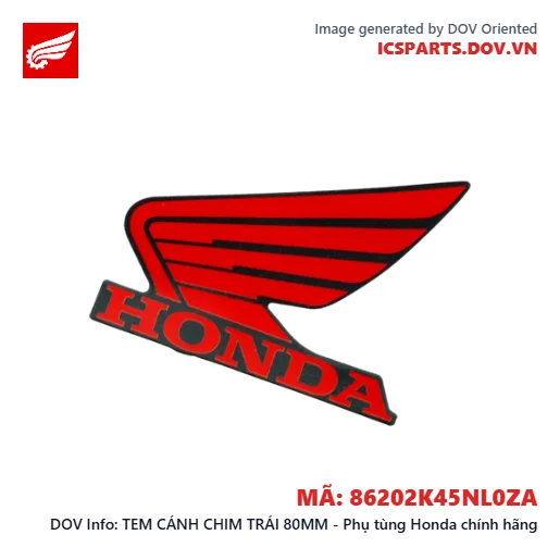 TEM CÁNH CHIM TRÁI 80MM - Phụ tùng Honda chính hãng