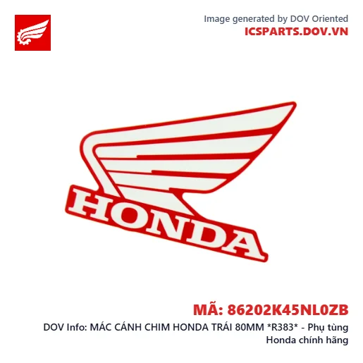 MÁC CÁNH CHIM HONDA TRÁI 80MM *R383* - Phụ tùng Honda chính hãng
