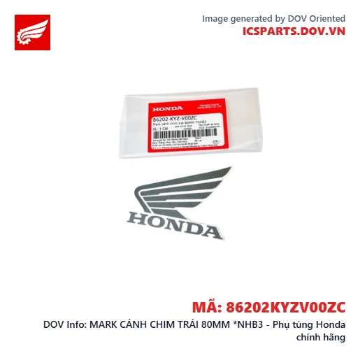 MARK CÁNH CHIM TRÁI 80MM *NHB3 - Phụ tùng Honda chính hãng