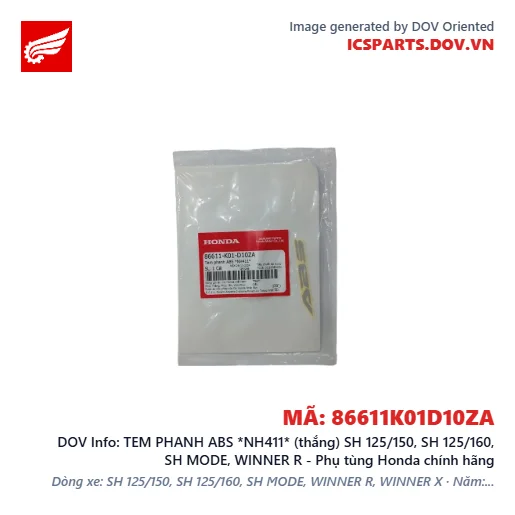 TEM PHANH ABS *NH411* (thắng) SH 125/150, SH 125/160, SH MODE, WINNER R - Phụ tùng Honda chính hãng