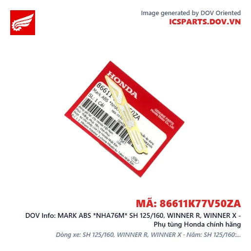 MARK ABS *NHA76M* SH 125/160, WINNER R, WINNER X - Phụ tùng Honda chính hãng