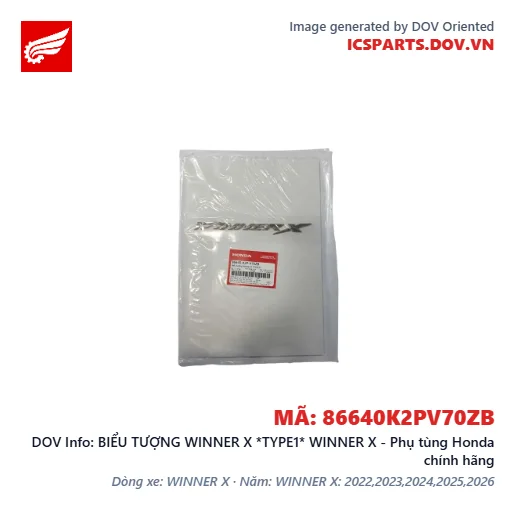 BIỂU TƯỢNG WINNER X *TYPE1* WINNER X - Phụ tùng Honda chính hãng
