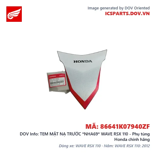 TEM MẶT NẠ TRƯỚC *NHA69* WAVE RSX 110 - Phụ tùng Honda chính hãng