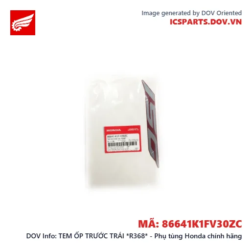 TEM ỐP TRƯỚC TRÁI *R368* - Phụ tùng Honda chính hãng