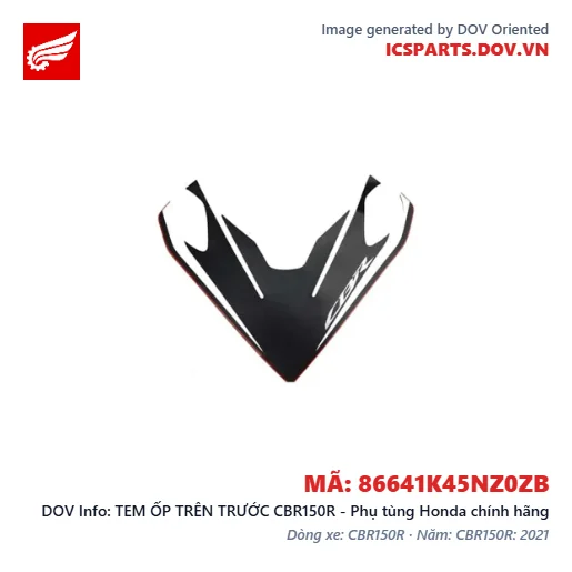 TEM ỐP TRÊN TRƯỚC CBR150R - Phụ tùng Honda chính hãng