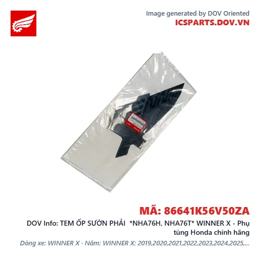 TEM ỐP SƯỜN PHẢI *NHA76H, NHA76T* WINNER X - Phụ tùng Honda chính hãng