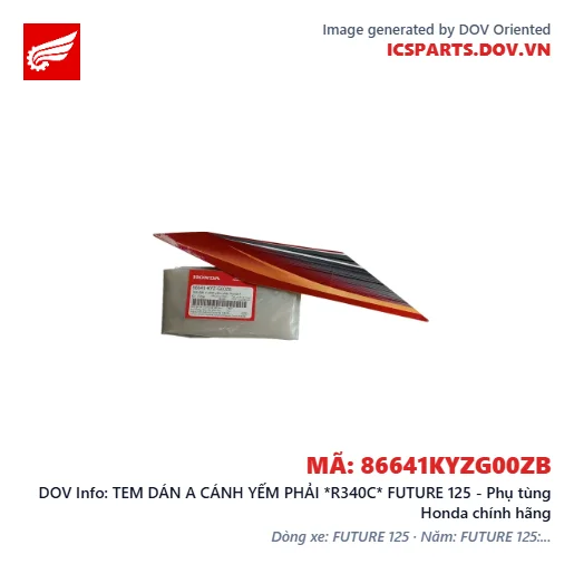 TEM DÁN A CÁNH YẾM PHẢI *R340C* FUTURE 125 - Phụ tùng Honda chính hãng