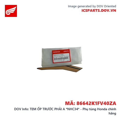 TEM ỐP TRƯỚC PHẢI A *NHC34* - Phụ tùng Honda chính hãng