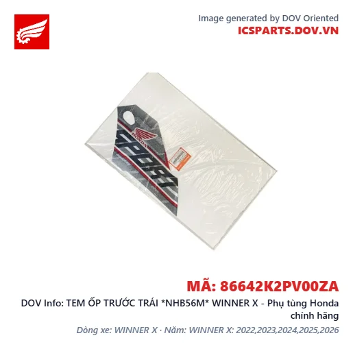 TEM ỐP TRƯỚC TRÁI *NHB56M* WINNER X - Phụ tùng Honda chính hãng