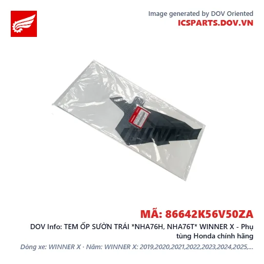 TEM ỐP SƯỜN TRÁI *NHA76H, NHA76T* WINNER X - Phụ tùng Honda chính hãng