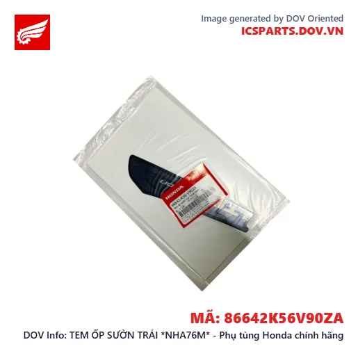 TEM ỐP SƯỜN TRÁI *NHA76M* - Phụ tùng Honda chính hãng