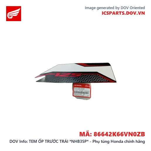 TEM ỐP TRƯỚC TRÁI *NHB35P* - Phụ tùng Honda chính hãng