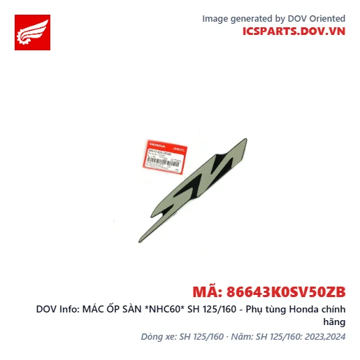 MÁC ỐP SÀN *NHC60* SH 125/160 - Phụ tùng Honda chính hãng