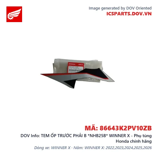 TEM ỐP TRƯỚC PHẢI B *NHB25B* WINNER X - Phụ tùng Honda chính hãng