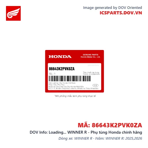 Loading... WINNER R - Phụ tùng Honda chính hãng