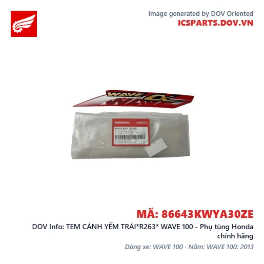 TEM CÁNH YẾM TRÁI*R263* WAVE 100 - Phụ tùng Honda chính hãng