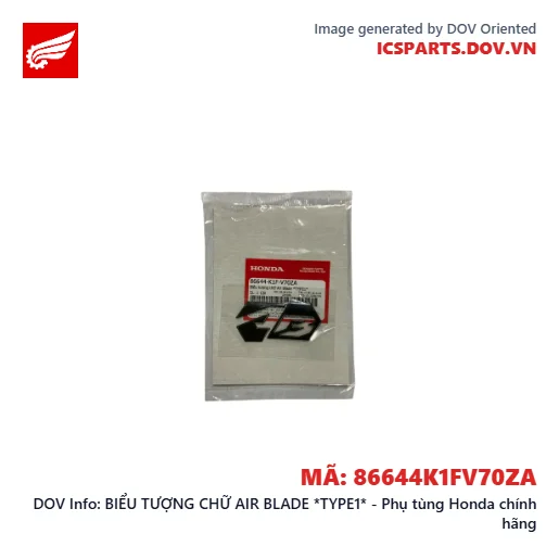 BIỂU TƯỢNG CHỮ AIR BLADE *TYPE1* - Phụ tùng Honda chính hãng