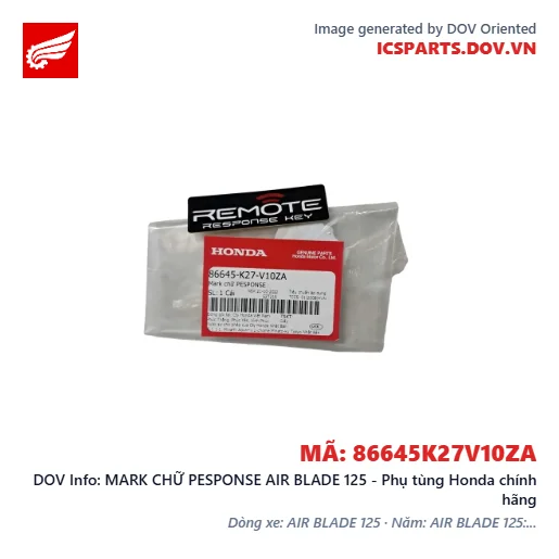 MARK CHỮ PESPONSE AIR BLADE 125 - Phụ tùng Honda chính hãng