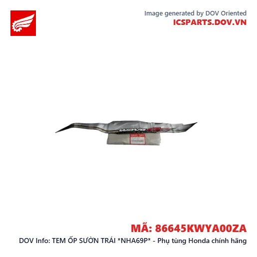 TEM ỐP SƯỜN TRÁI *NHA69P* - Phụ tùng Honda chính hãng