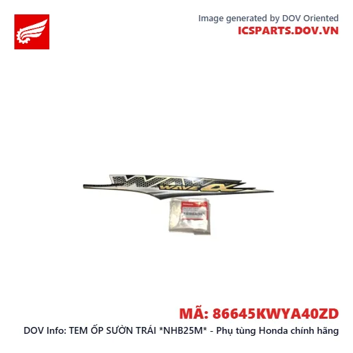 TEM ỐP SƯỜN TRÁI *NHB25M* - Phụ tùng Honda chính hãng