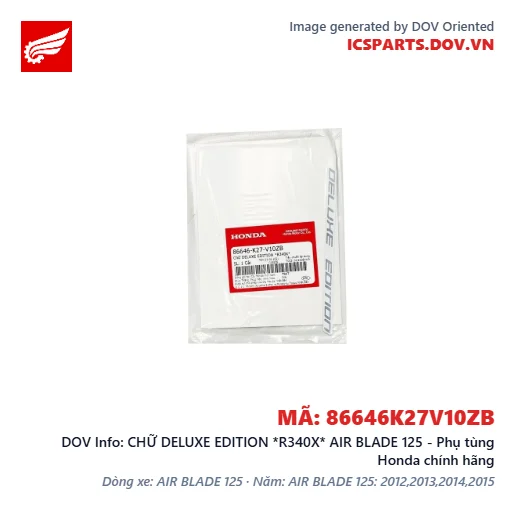 CHỮ DELUXE EDITION *R340X* AIR BLADE 125 - Phụ tùng Honda chính hãng