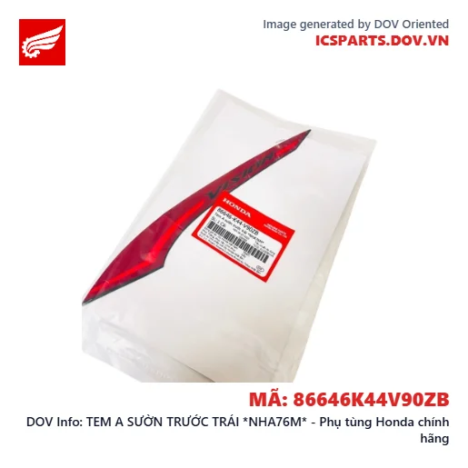 TEM A SƯỜN TRƯỚC TRÁI *NHA76M* - Phụ tùng Honda chính hãng