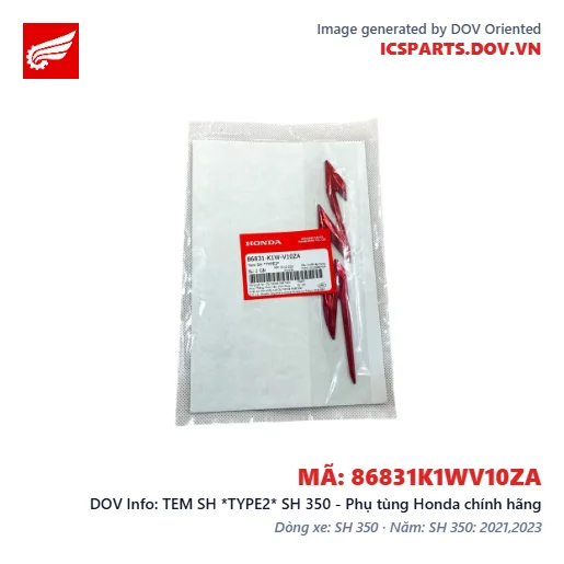 TEM SH *TYPE2* SH 350 - Phụ tùng Honda chính hãng