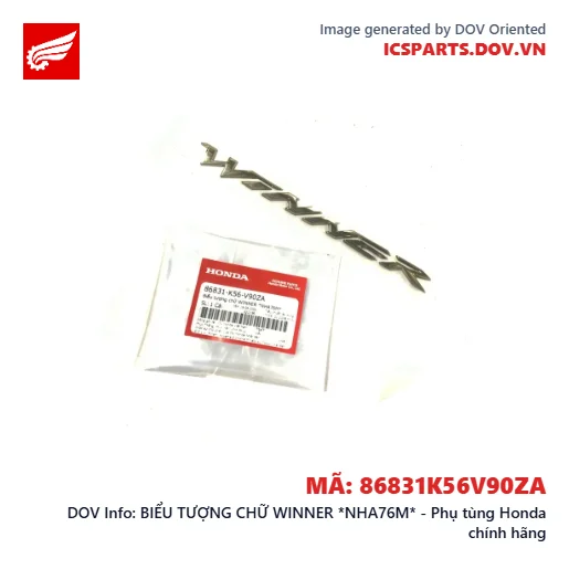 BIỂU TƯỢNG CHỮ WINNER *NHA76M* - Phụ tùng Honda chính hãng