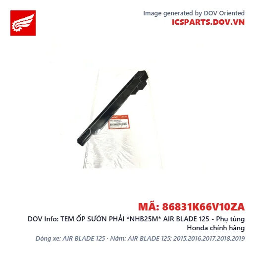 TEM ỐP SƯỜN PHẢI *NHB25M* AIR BLADE 125 - Phụ tùng Honda chính hãng