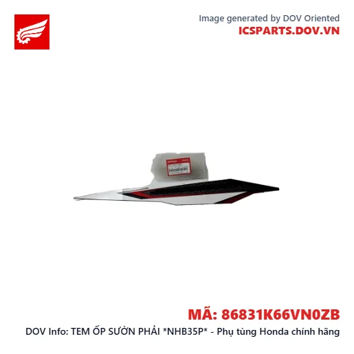 TEM ỐP SƯỜN PHẢI *NHB35P* - Phụ tùng Honda chính hãng